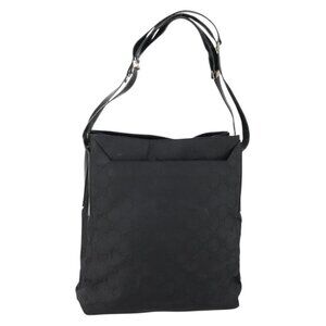 Authentic GUCCI GG Canvas Shoulder Bag Black
